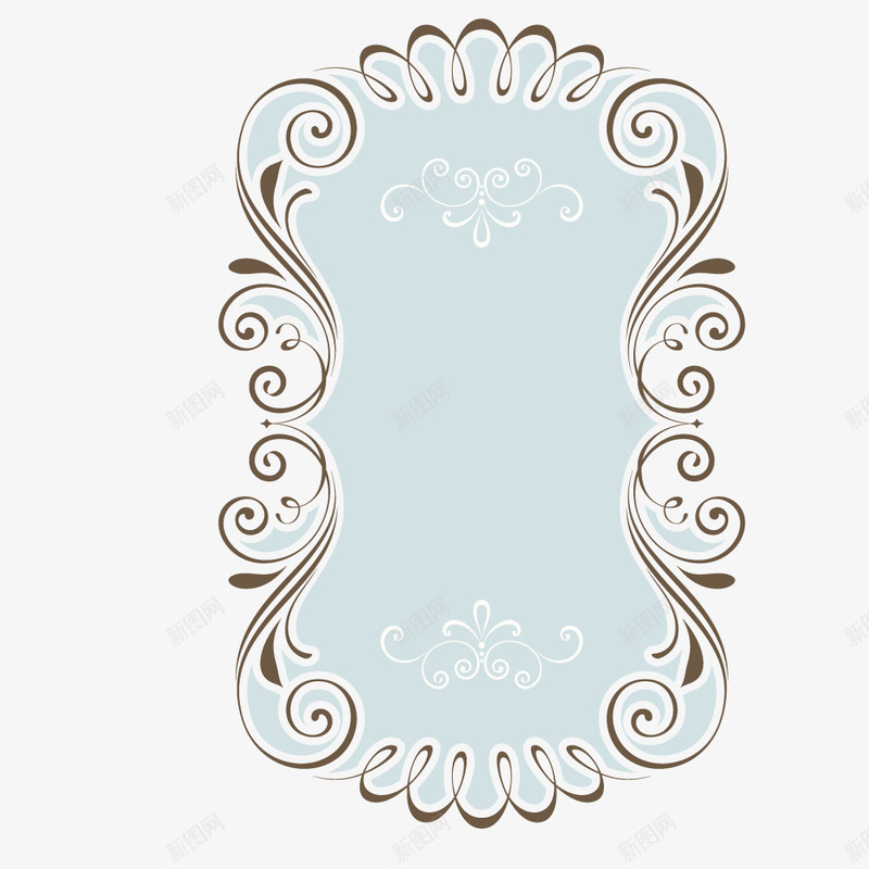 蓝色浅色英伦高档边框png免抠素材_88icon https://88icon.com 复古 浅色 深色 英伦边框 蓝色 装饰