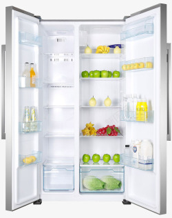 储存容器打开的冰箱高清图片