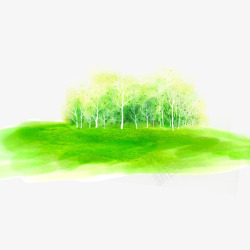 绿色卡通世界湿地日手绘树林森林素材