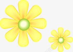 手绘文艺春季黄色小花素材