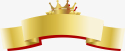 手绘金色皇冠标签矢量图素材