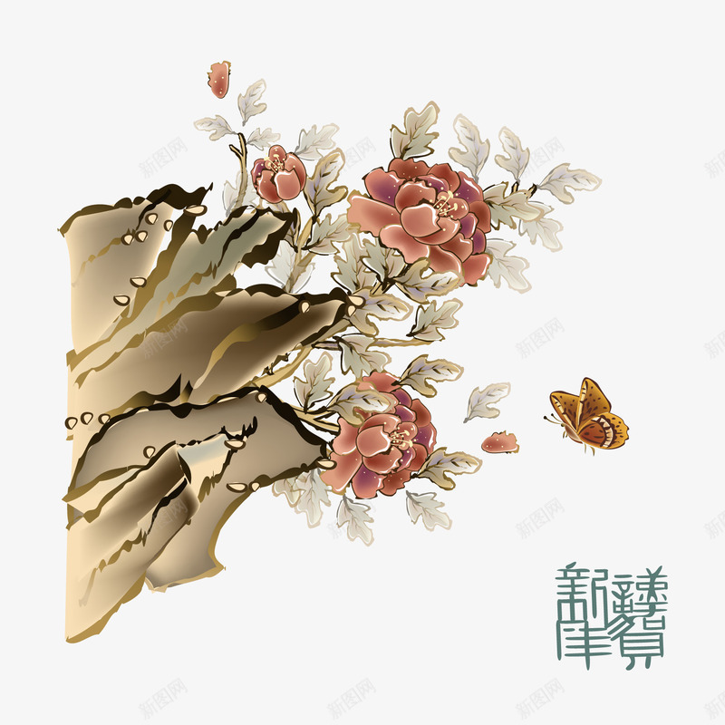 国画花草矢量图ai免抠素材_88icon https://88icon.com 国画 水彩画 花 花卉 矢量图