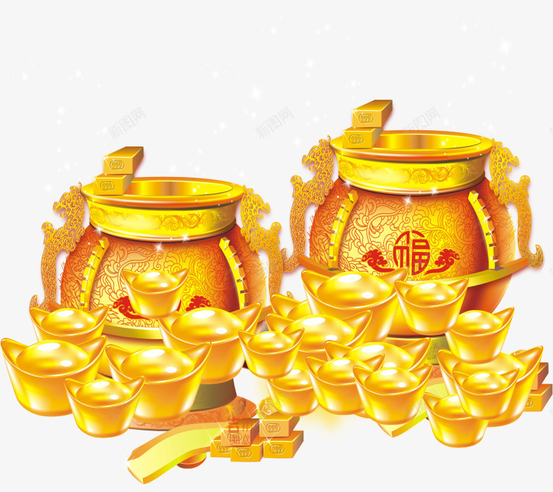 金元宝png免抠素材_88icon https://88icon.com 装饰 金元宝矢量图 金瓶 金色