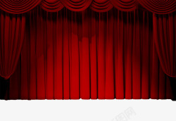 舞台布整片的完好的舞台红布背景高清图片
