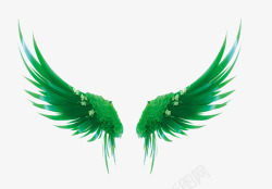 绿色大气翅膀效果元素素材