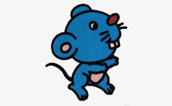 蓝色老鼠蓝色小老鼠红鼻子鼠年拜年高清图片