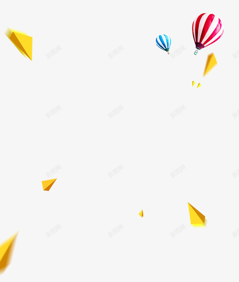 几何png免抠素材_88icon https://88icon.com 三角体 几何立体 热气球 黄色