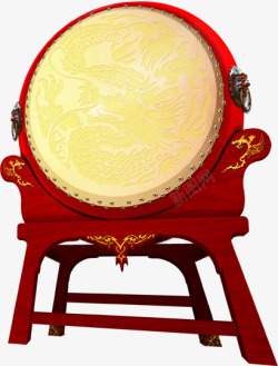 红色中式大鼓节日素材