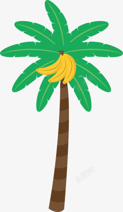 结果的卡通风格香蕉树素材