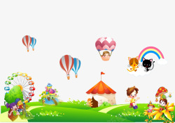 梦幻气球幼儿园卡通墙贴高清图片