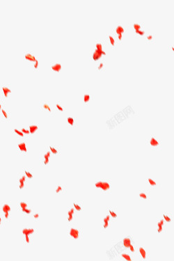 红色卡通模糊漂浮花瓣素材