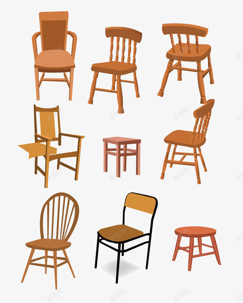 手绘木椅子矢量图ai免抠素材_88icon https://88icon.com 坐位 坐席 座位 效果图 木椅子 矢量图 矢量素材 艺术 设计