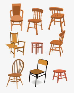 木椅子手绘木椅子矢量图高清图片