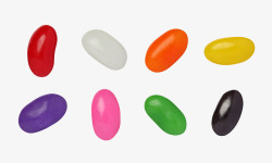 彩色胶囊状的糖果排列着素材