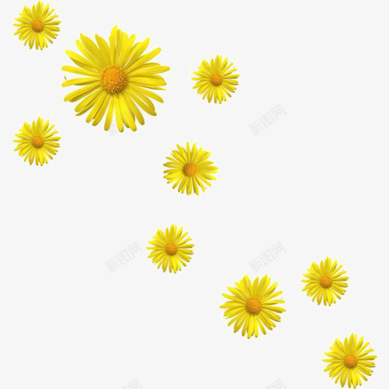黄色花朵png免抠素材_88icon https://88icon.com 向日葵 向阳花 粉色小花 绿色叶子 花朵免扣PNG 黄色花瓣