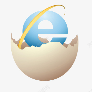 蓝色网络浏览器蛋壳图标图标