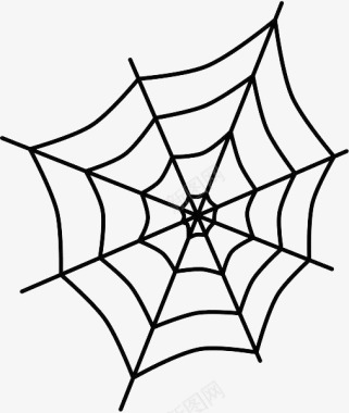 手绘黑色蜘蛛网丝图标图标