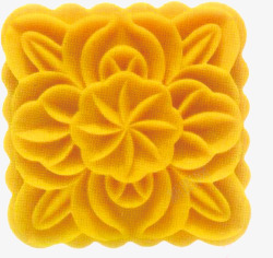 方形黄色花朵样式月饼素材