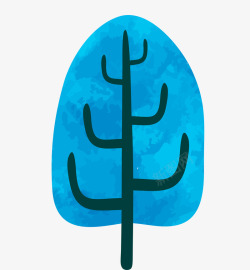 创意水彩树木装饰画矢量图素材
