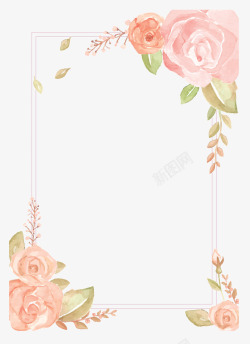 庆典边框水彩玫瑰花高清图片