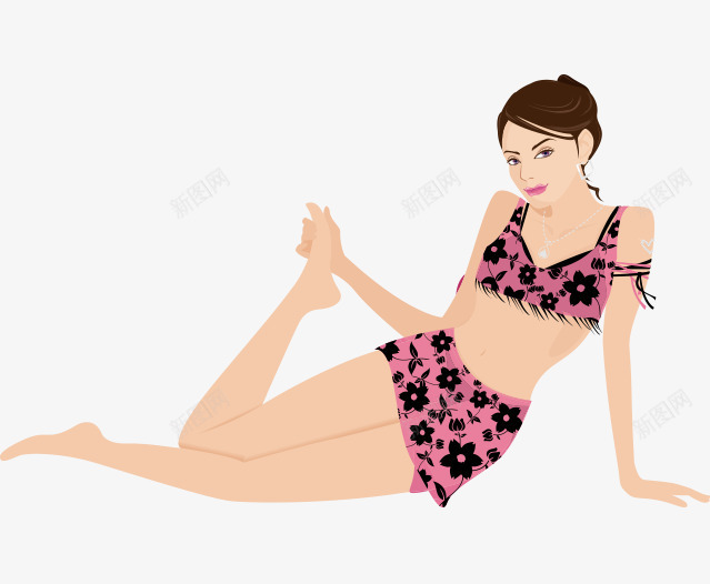 卡通手绘性感泳装美女矢量图ai免抠素材_88icon https://88icon.com 卡通人物 性感美女 手绘美女 泳装的美女 矢量图