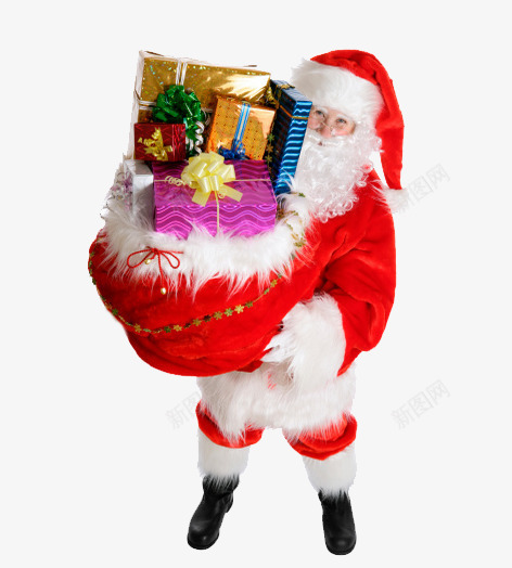 抱着礼物的圣诞老人png免抠素材_88icon https://88icon.com 圣诞节老爷爷 圣诞节透明图片 许多礼物 送礼物的圣诞老人