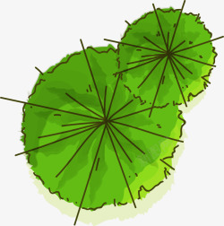 水彩树顶绿色水彩创意树顶高清图片