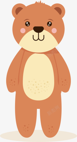 站立的棕熊可爱的棕色小熊矢量图高清图片