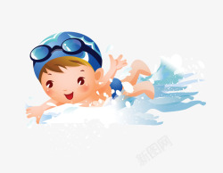 游泳的小孩素材