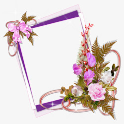 紫色花朵花草装饰边框纹理素材