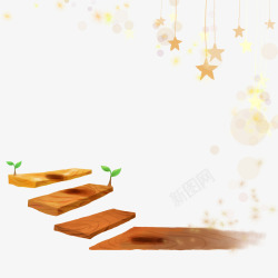 木板挂件梦幻木制楼梯高清图片