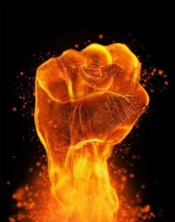有力量力量火的拳头高清图片