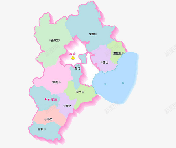 河北城市png免抠素材_88icon https://88icon.com 地图 城市划分 河北地图 环京 重要坐标