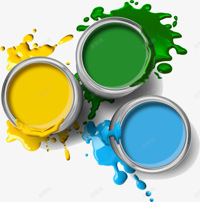 涂料油漆png免抠素材_88icon https://88icon.com 喷溅的油漆 喷溅的涂料 墙绘 彩绘 油漆 油漆桶 涂料 涂料桶 绿 美术 蓝 颜料 黄