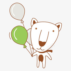 拿气球的动物素材