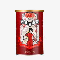 红色罐装红豆薏仁粉素材