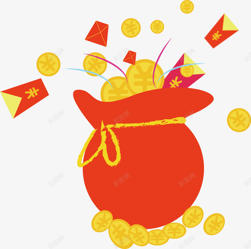 卡通钱袋金币钱包png免抠素材_88icon https://88icon.com 卡通 金币 金袋子 钱包 钱袋 钱袋模型