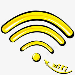 金色wifi信号素材