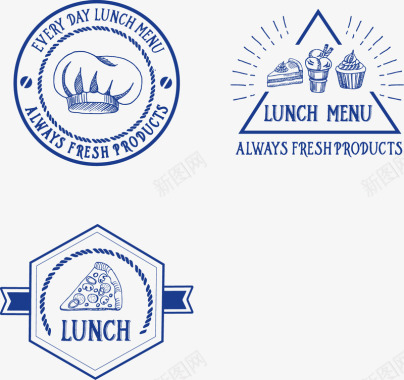 蓝色食物相关logo矢量图图标图标