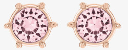 玫瑰金球形耳环施华洛世奇首饰粉色耳环高清图片