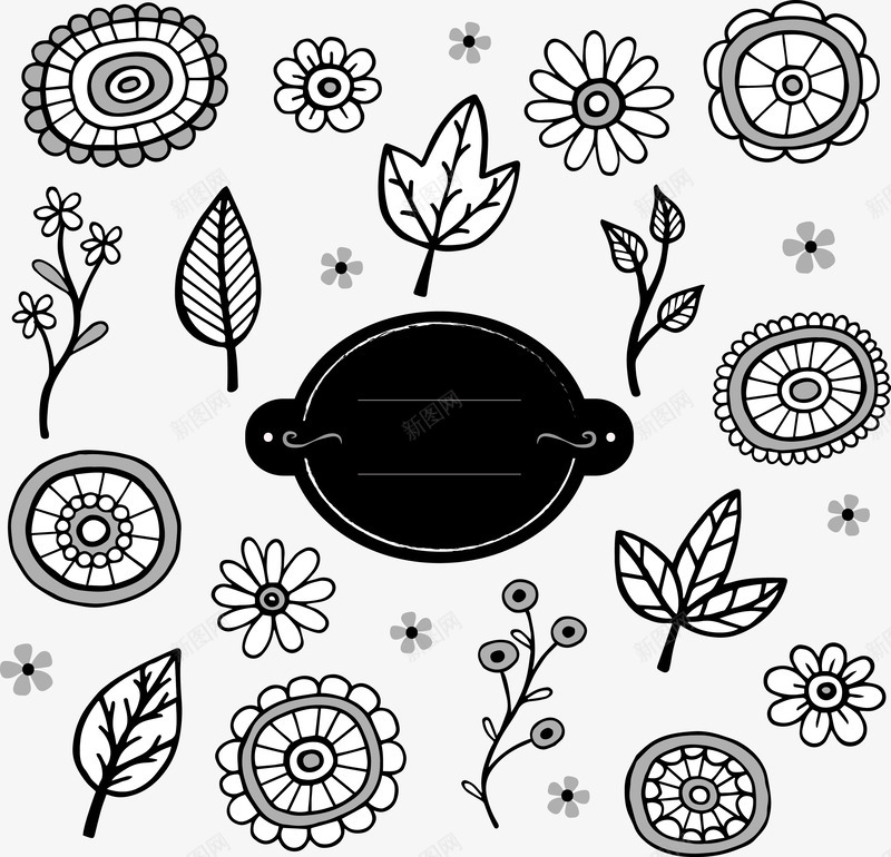 手绘花草植物剪影矢量图ai免抠素材_88icon https://88icon.com 剪影 手绘 标签 植物 花草 矢量图