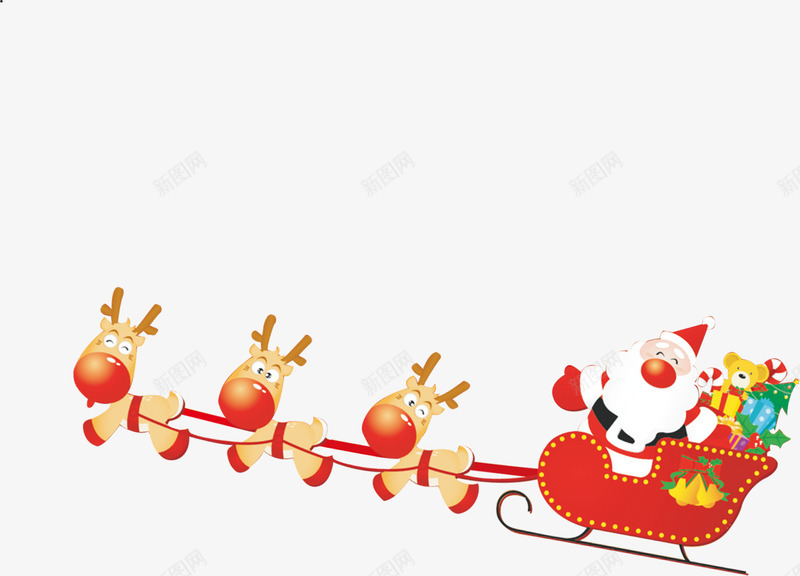 红色圣诞老人麋鹿装饰png免抠素材_88icon https://88icon.com 圣诞老人 红色 装饰 麋鹿