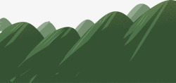 卡通山绿色的山油画风素材