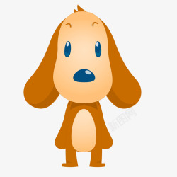 棕色耳朵棕色的小狗宠物矢量图高清图片
