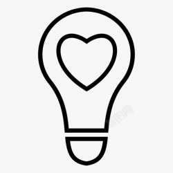 bulb灯泡快乐心光爱扁平化的图标免费高清图片