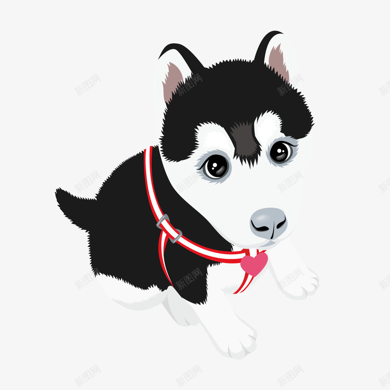 黑白毛警犬矢量图ai免抠素材_88icon https://88icon.com 军犬 小狗 矢量图 警犬 黑白毛