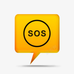 黄色的评论泡沫标志SOS盘旋S素材
