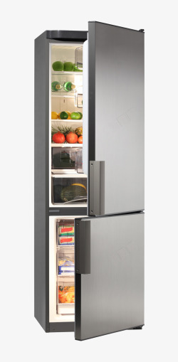 免抠冰箱png装满食物的冰箱高清图片