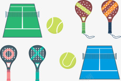 网球公开赛运动风网球比赛场地工矢量图素材