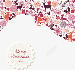 雪花爱心圣诞节精美花纹卡片高清图片